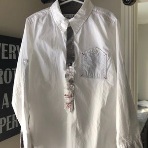 White Guess Button Down